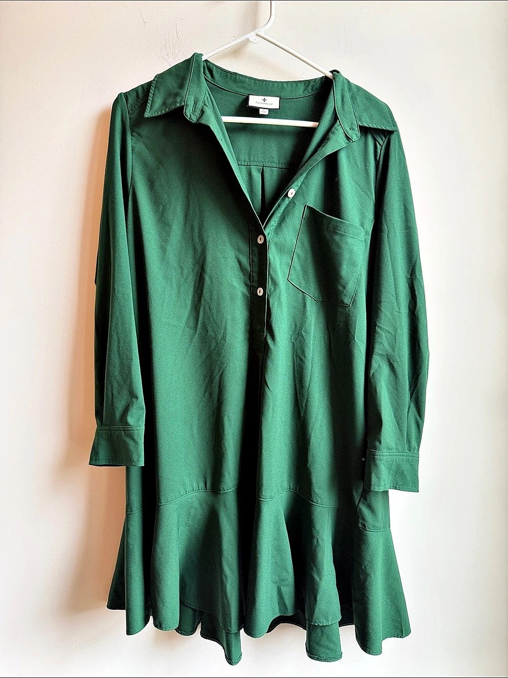 Tuckernuck Fern Corinne Dress Green Long Sleeve Tunic